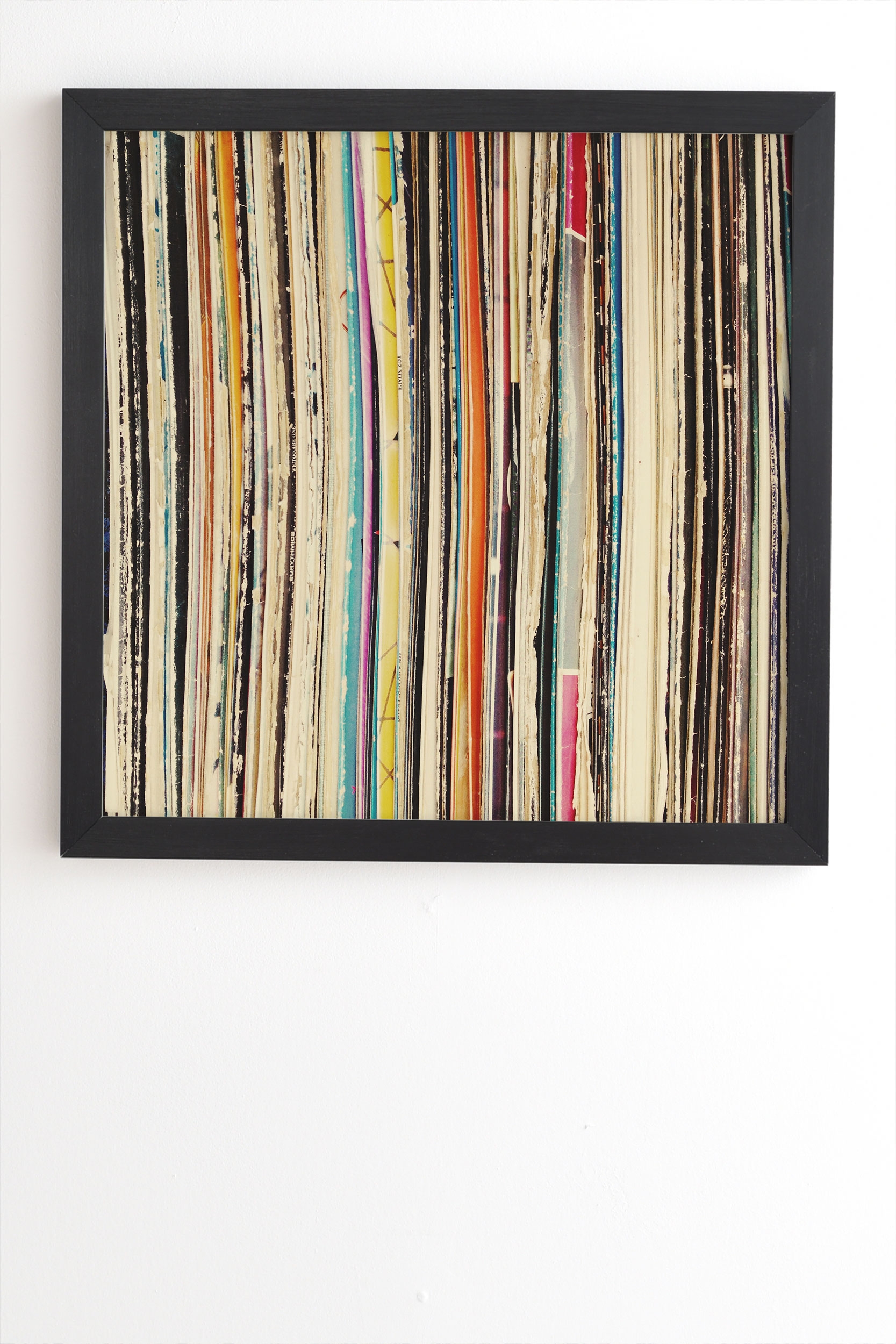 Record Collection by Cassia Beck - Framed Wall Art Basic Black 19" x 22.4" - Image 1