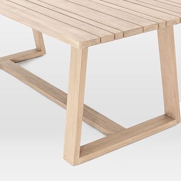 Teak Wood Outdoor Dining Table, Washed Brown - Image 3