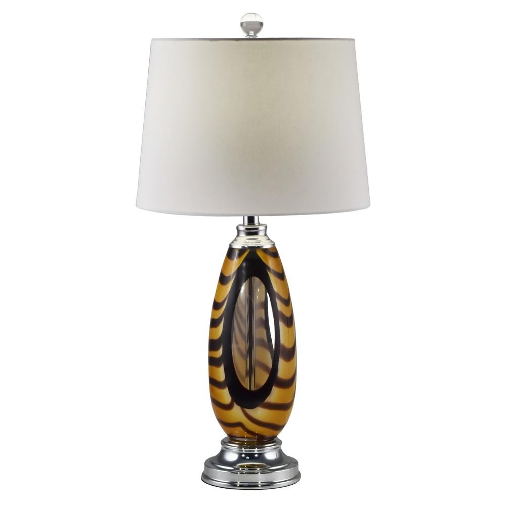 Dale Tiffany 28.25 in. Polished Chrome Table Lamp with Fabric - Image 0