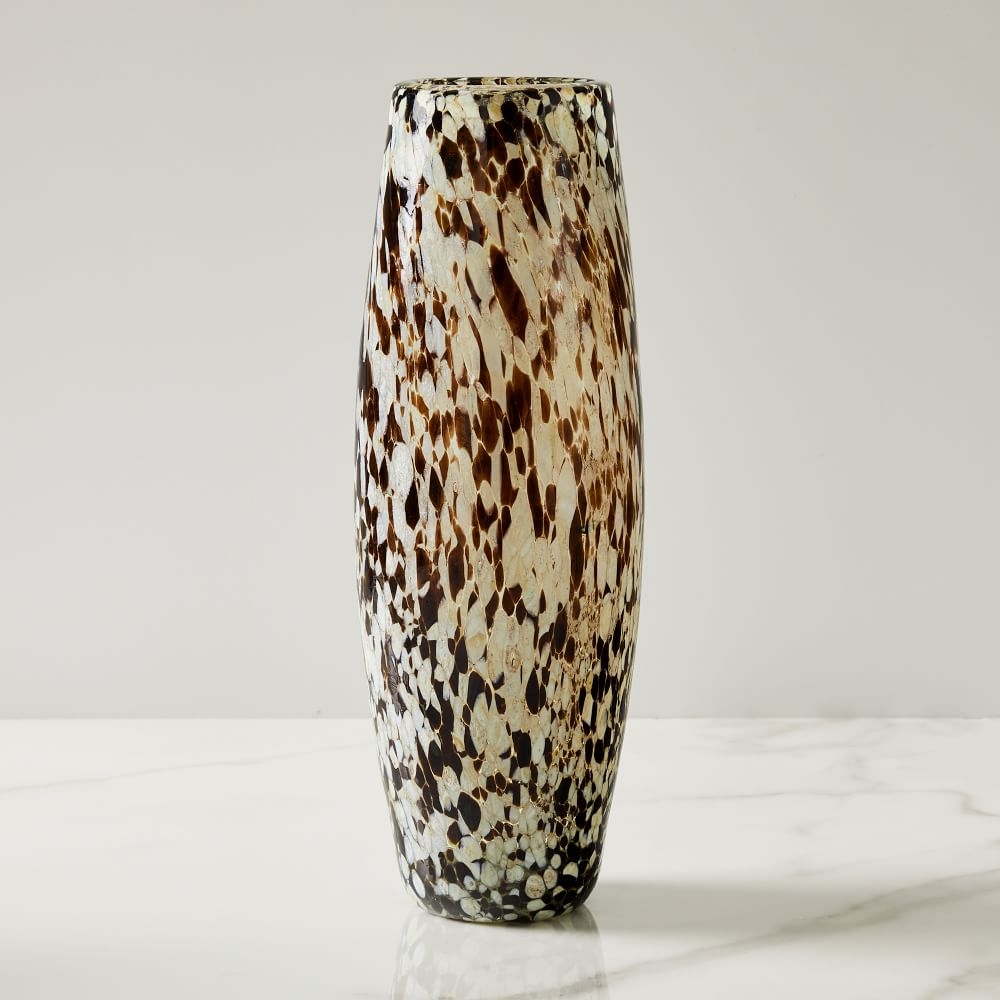 Speckled Mexican Glass Vase, Gray - Image 0