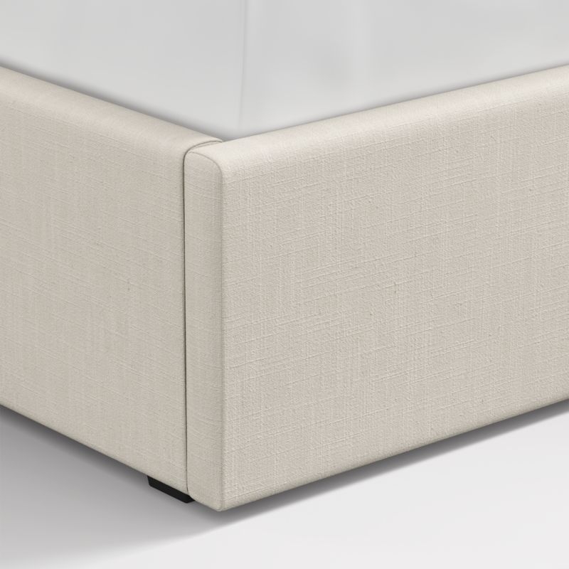Meraux 56" Ivory Upholstered King Headboard with Storage Bed Base - Image 1