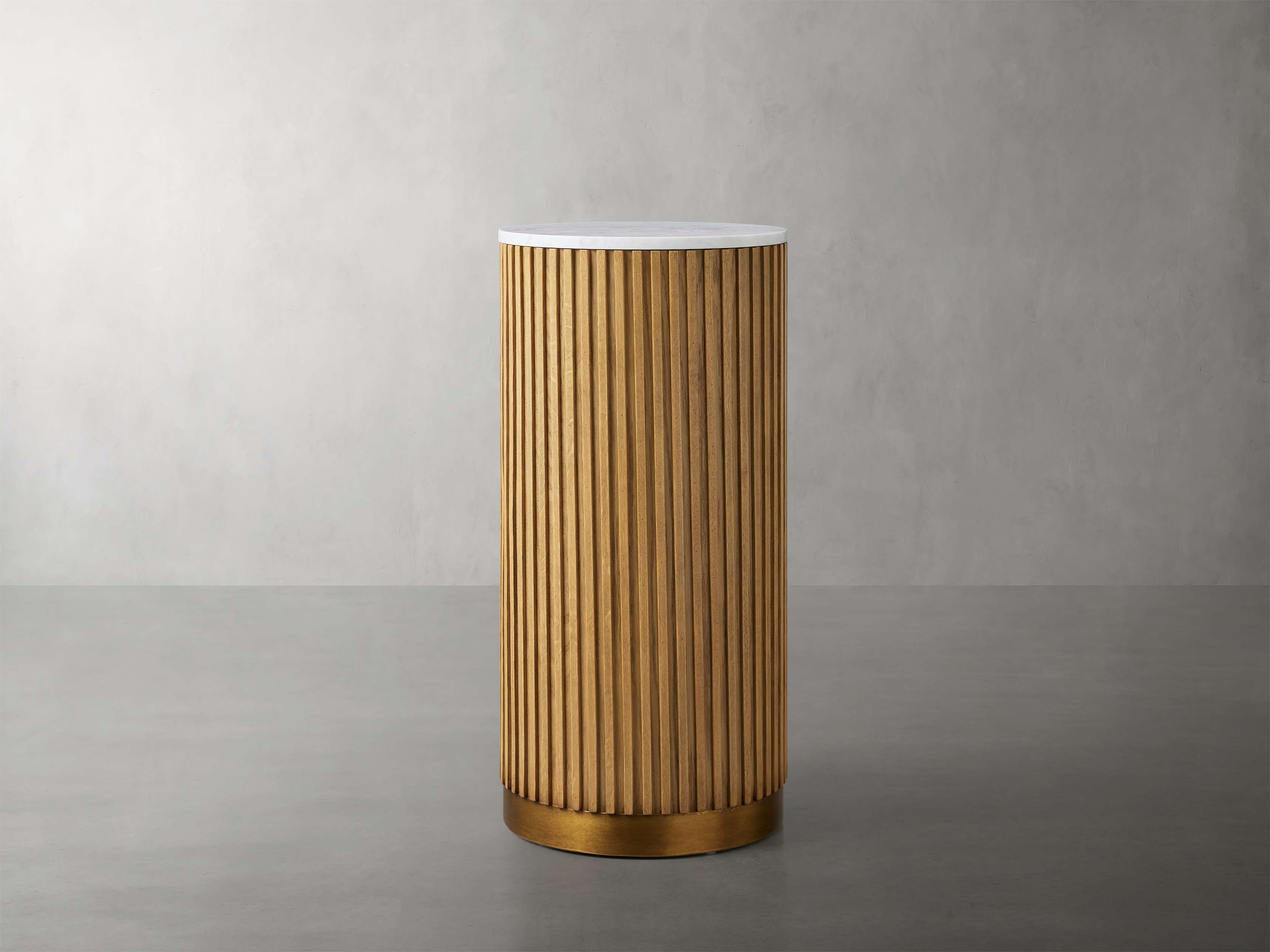 Finnley Pedestal in Stone Natural  Honey/Carrara 27" - Image 0