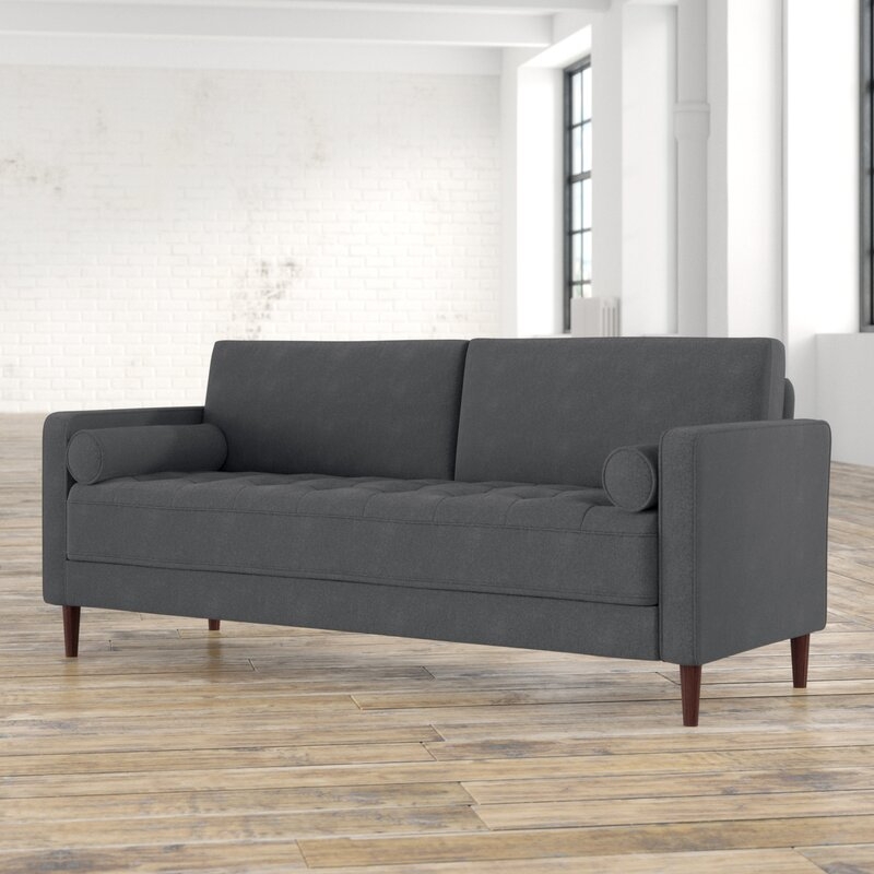 Garren 75.6" Square Arm Sofa, Heather Gray - Image 1