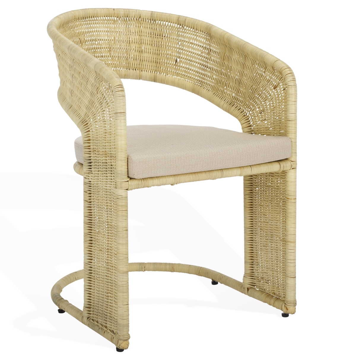 Krystalina Rattan Dining Chair - Natural / White - Image 4