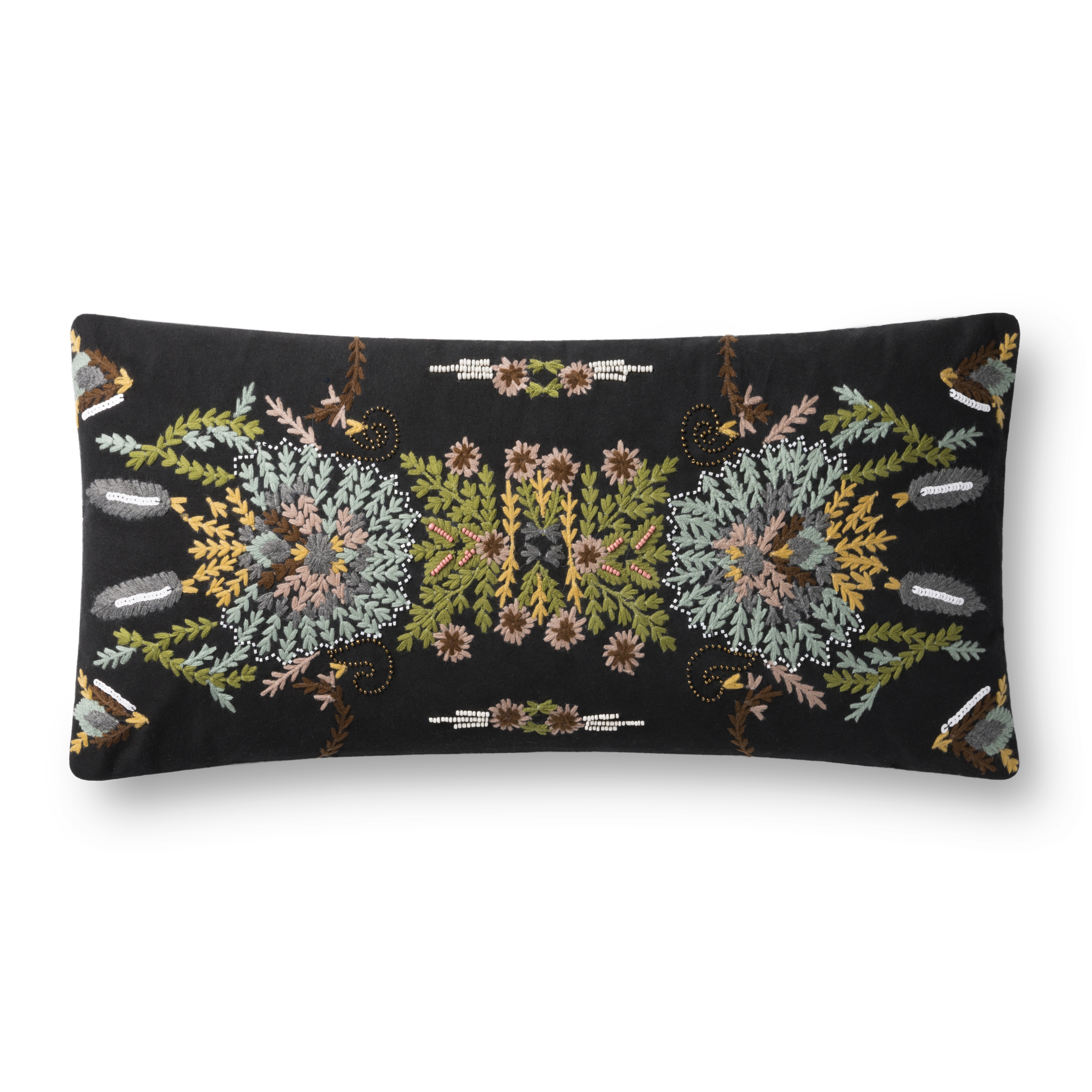 Loloi PILLOWS P0826 Black / Multi 12" x 27" Cover Only - Image 0
