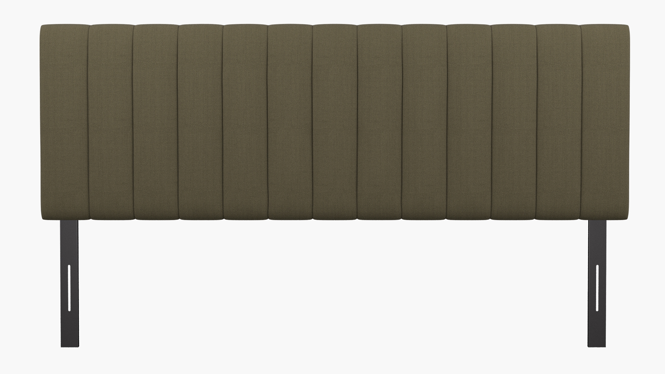 Channel Tufted Headboard, Olive Everyday Linen, King - Image 1