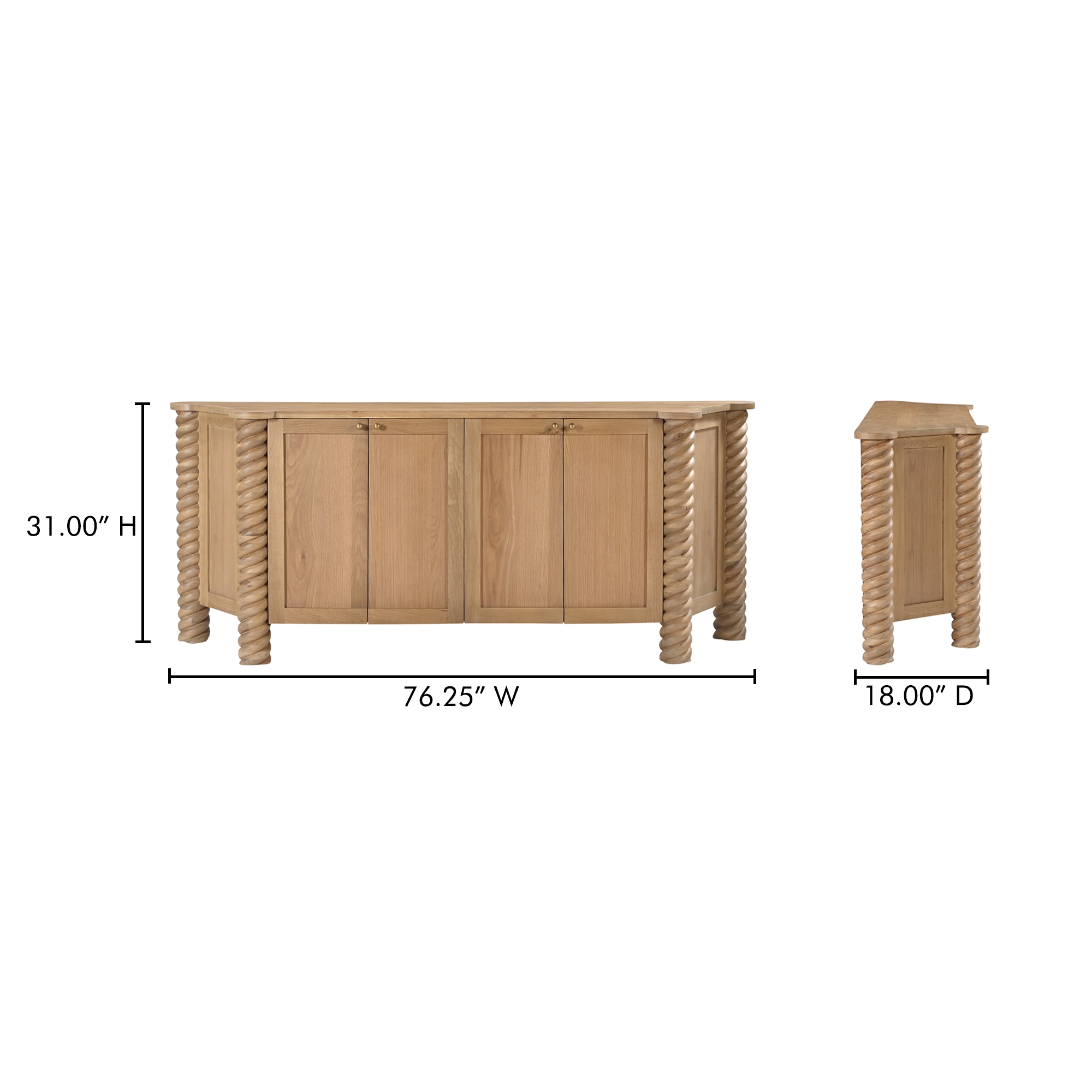 Treccia Sideboard Oak - Image 10