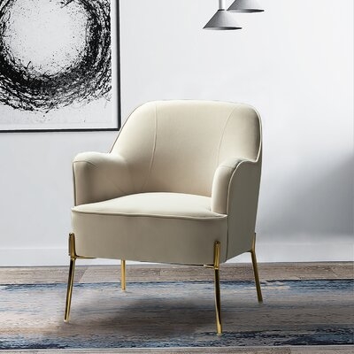 Cleo 26'' Wide Velvet Armchair, Tan - Image 1