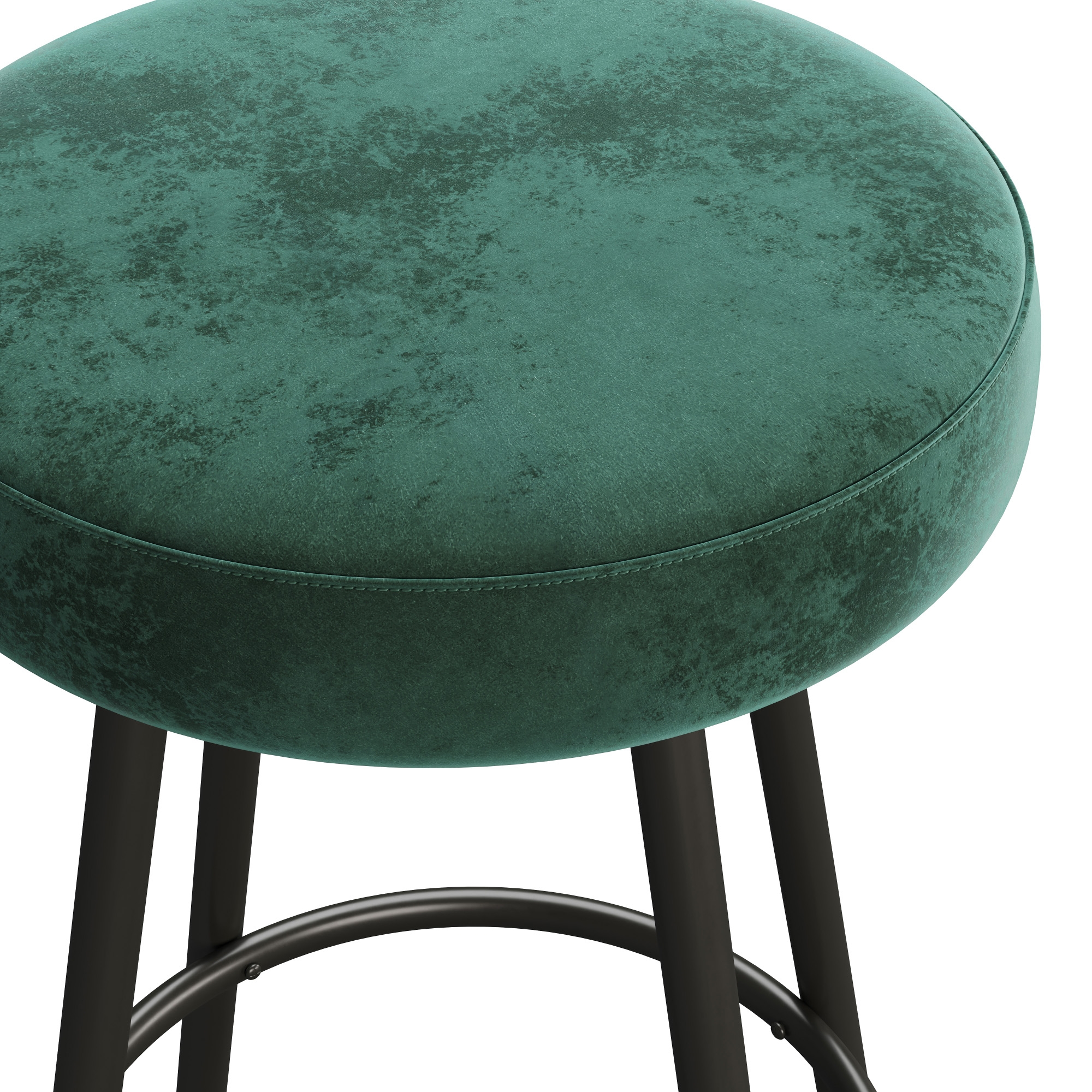 Modern Glam Upholstered Faux Velvet Bar Stool – Emerald - Image 6