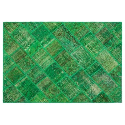 One-of-a-Kind Morro Hand-Knotted 1960s Green 5'3" x 7'7" Area Rug - Image 0