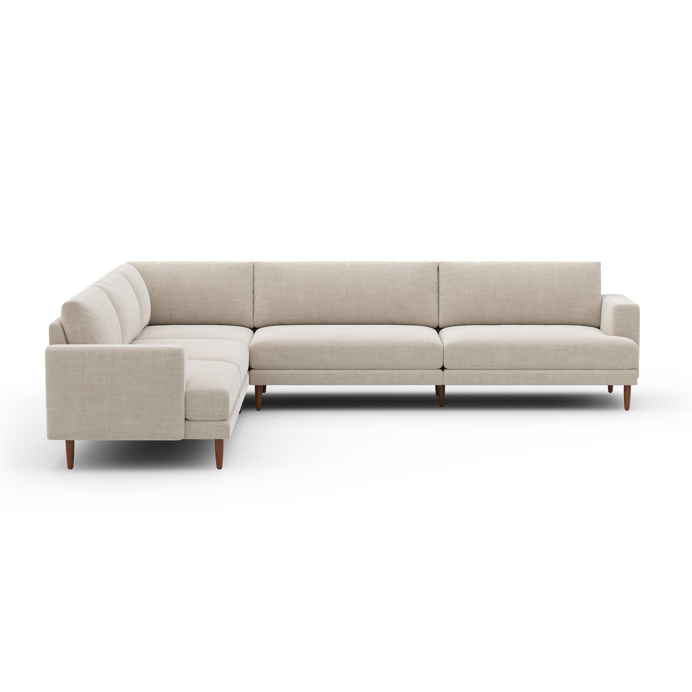 Ember Sectional - 121" x 108" / Georgia Clay - Performance Chenille / Walnut - Wood - Image 0