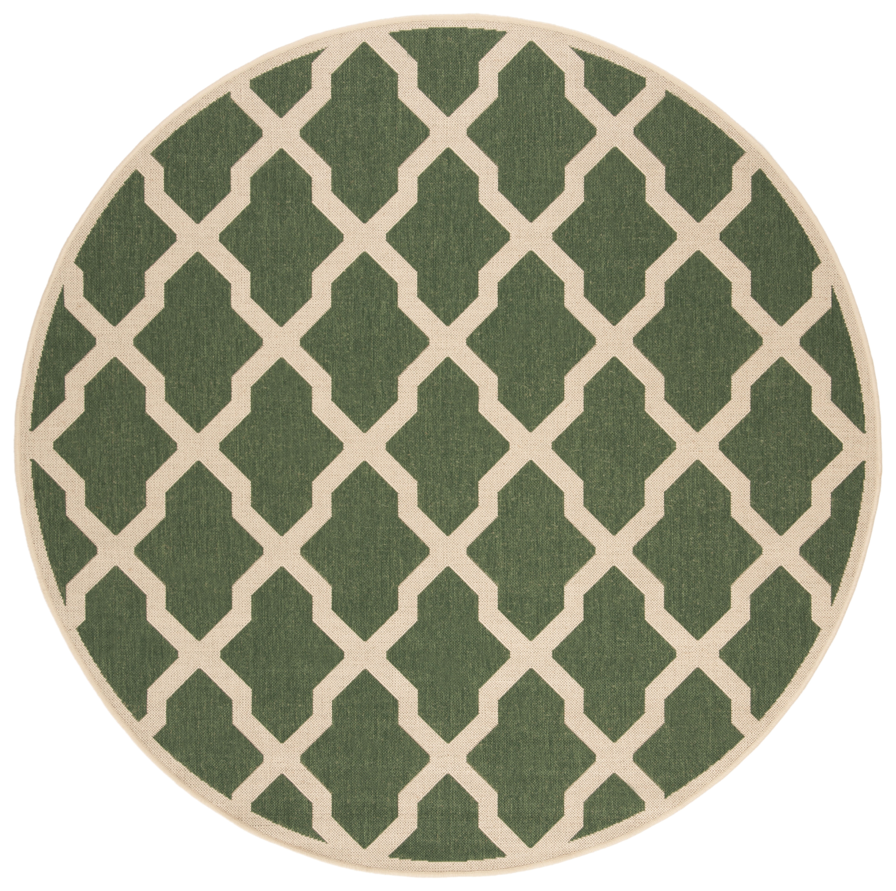Arlo Home Indoor/Outdoor Woven Area Rug, LND122Y, Green/Cream,  6' 7" X 6' 7" Round - Image 0