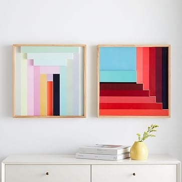 Margo Selby Colorblock Lacquer Wall Art, Green Multi - Image 2