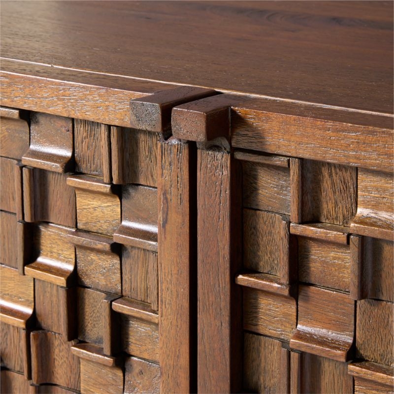 Elettra 68" Carved Mango Wood Credenza - Image 3