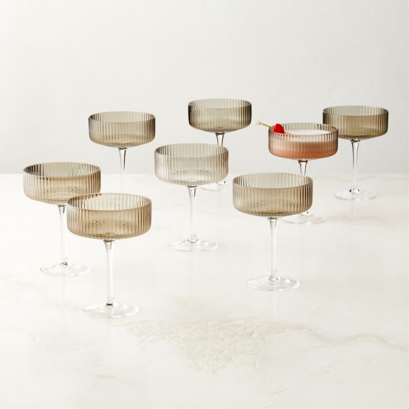 Eve Smoked Coupe Glasses Set of 8 - Image 1