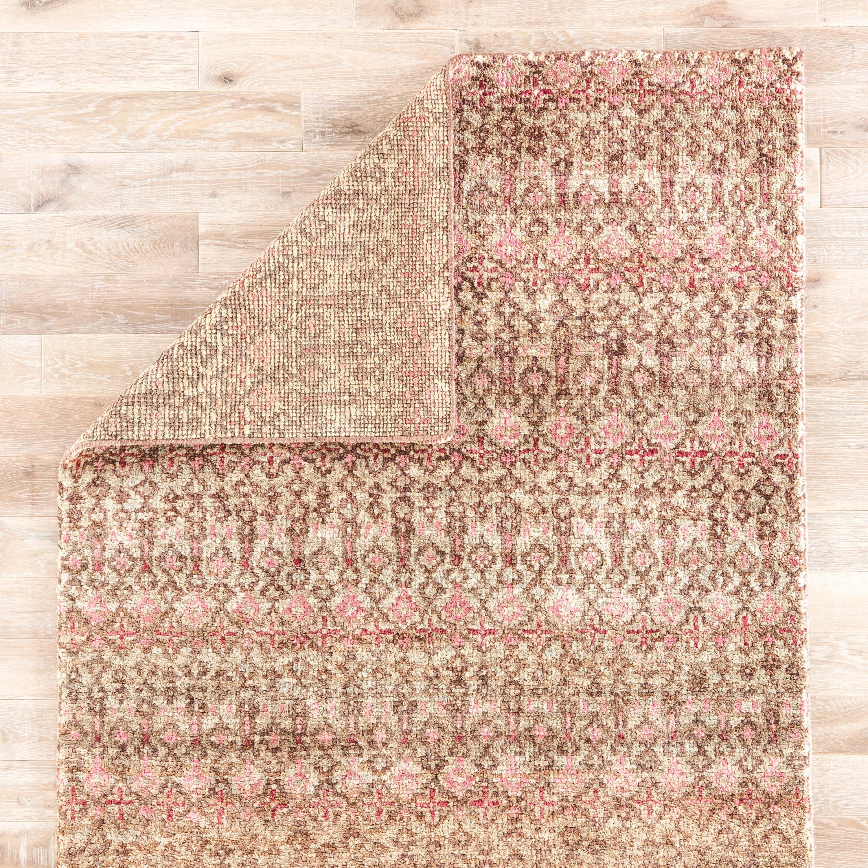 Cane Hand-Knotted Geometric Brown/ Red Area Rug (9' X 13') - Image 2