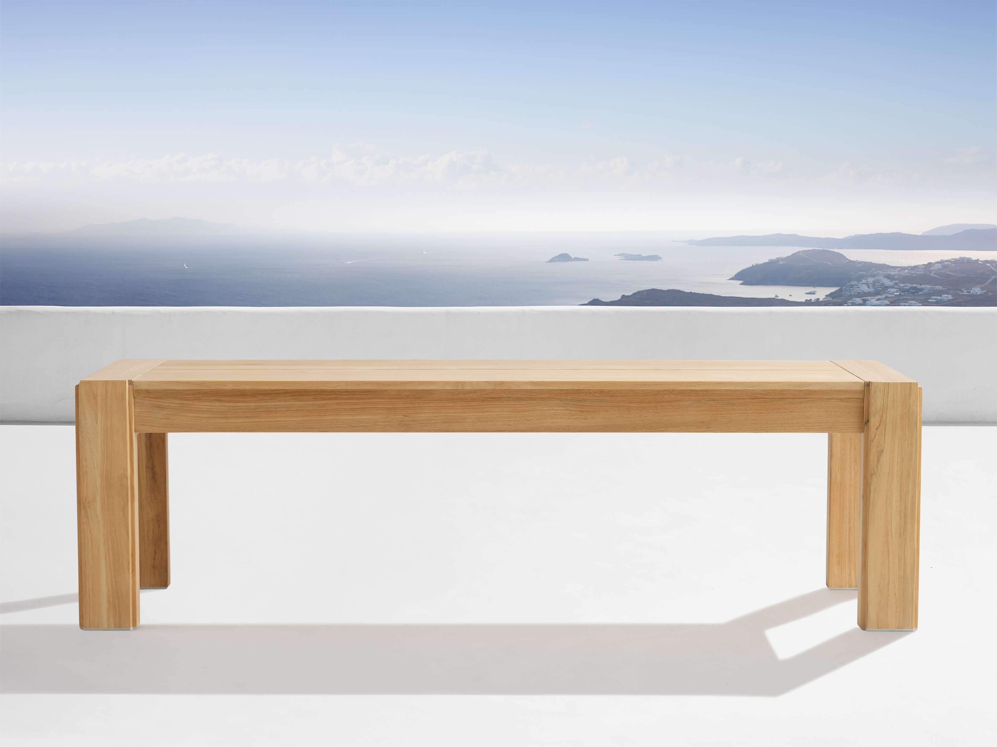 Canyon Outdoor Dining Bench Teak in Natural  60"  - Image 0