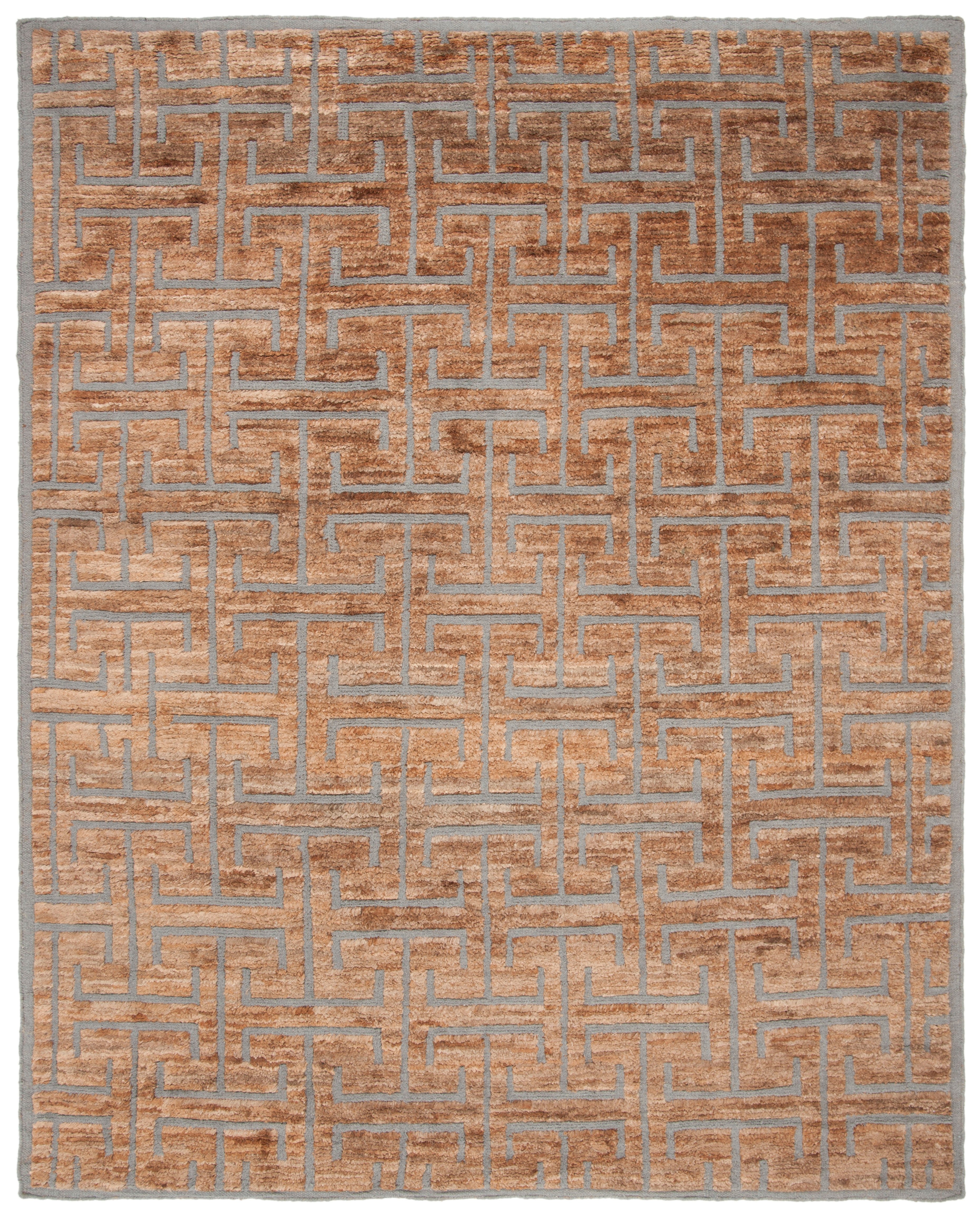 Arlo Home Hand Knotted Area Rug, TGR417B, Grey/Beige,  8' X 10' - Image 0