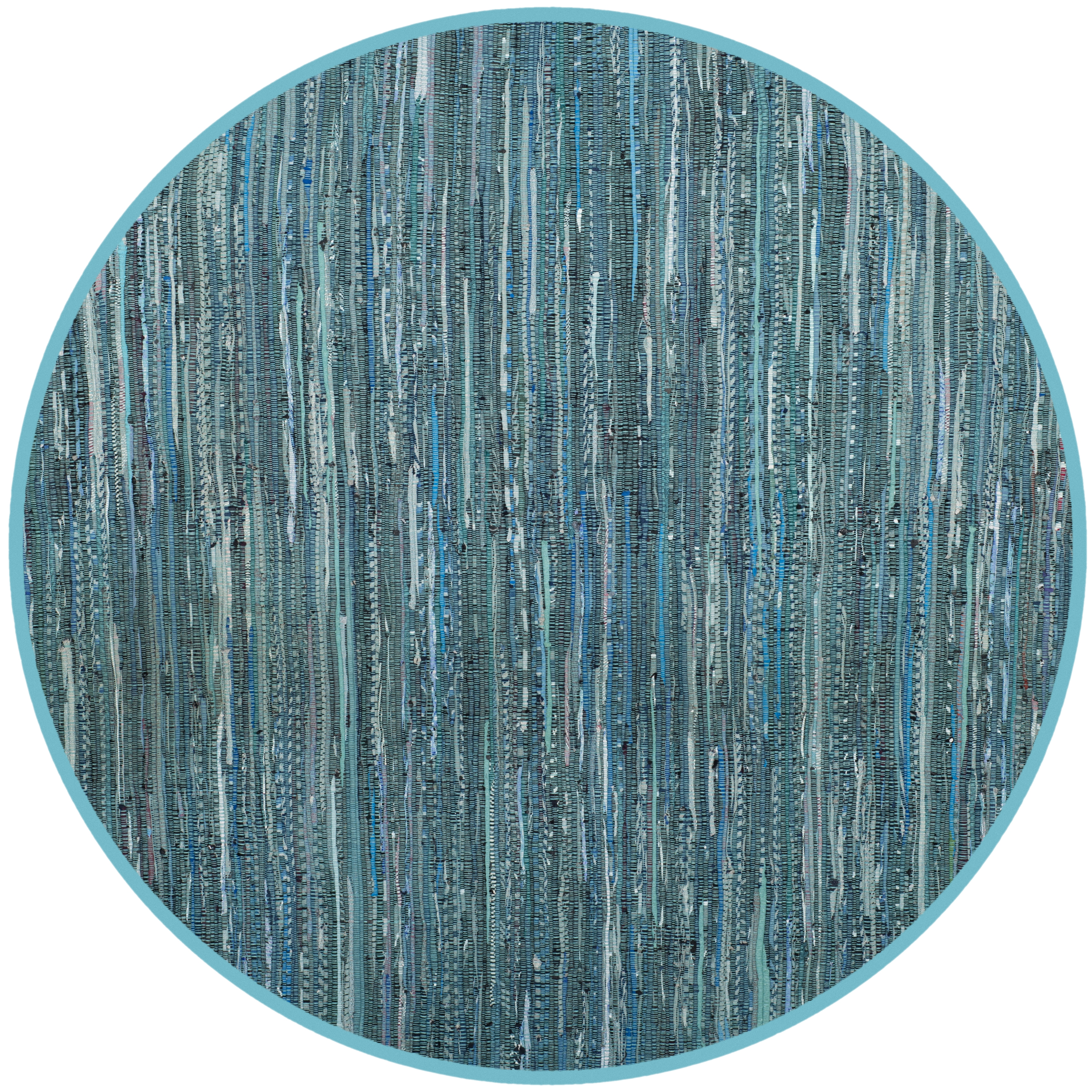 Arlo Home Hand Woven Area Rug, RAR127C, Turquoise/Multi,  4' X 4' Round - Image 0