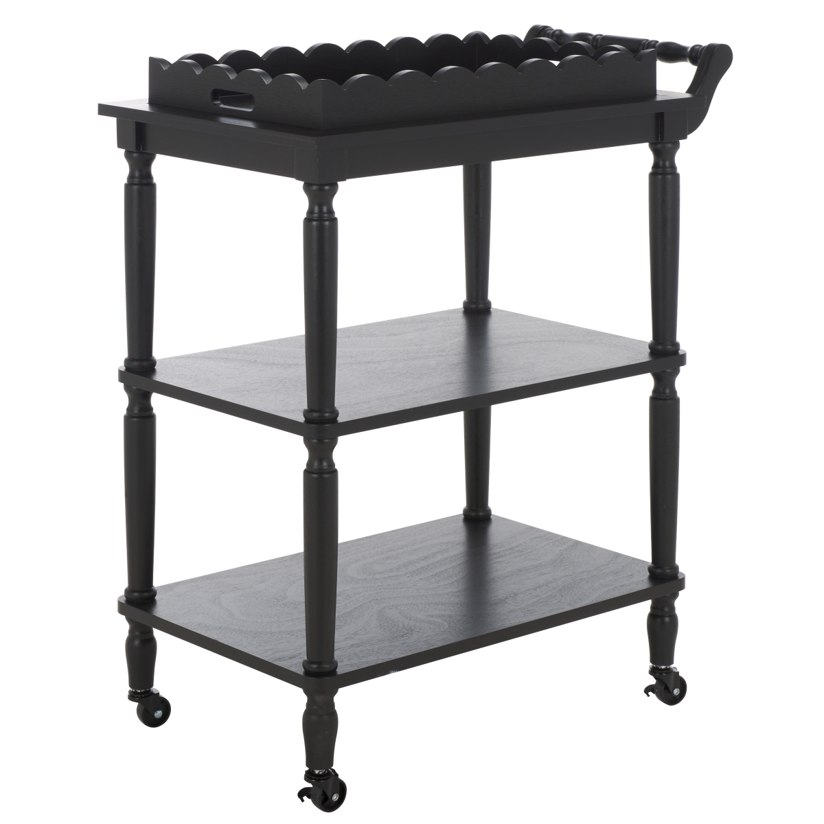 Haven 3 Tier Dining Cart - Matte Black - Image 5
