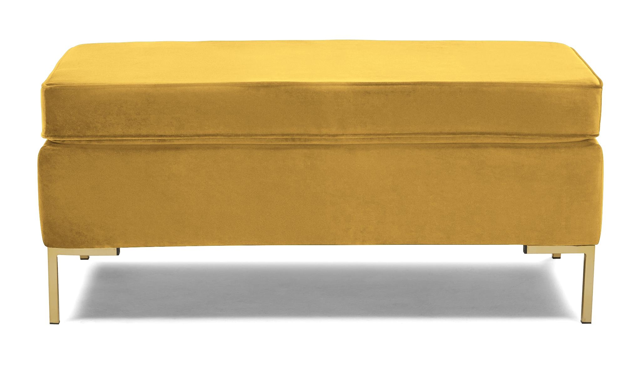 Yellow Dee Mid Century Modern Bench with Storage - Bentley Daisey - Image 0