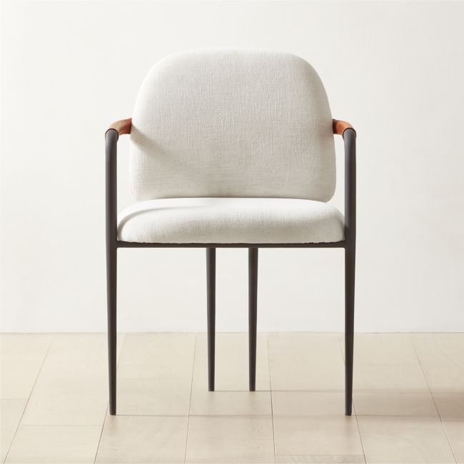 Avont White Performance Fabric Dining Armchair - Image 0
