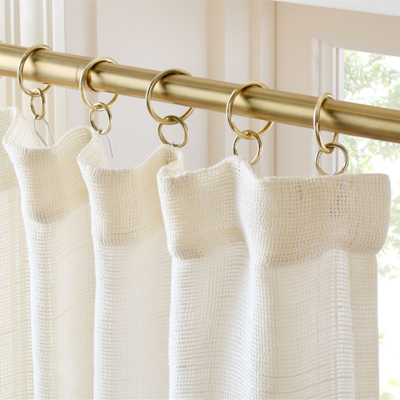 Lua Warm White Open Weave EUROPEAN FLAX™-Certified Linen and Viscose Window Curtain Panel 48"x84" - Image 4
