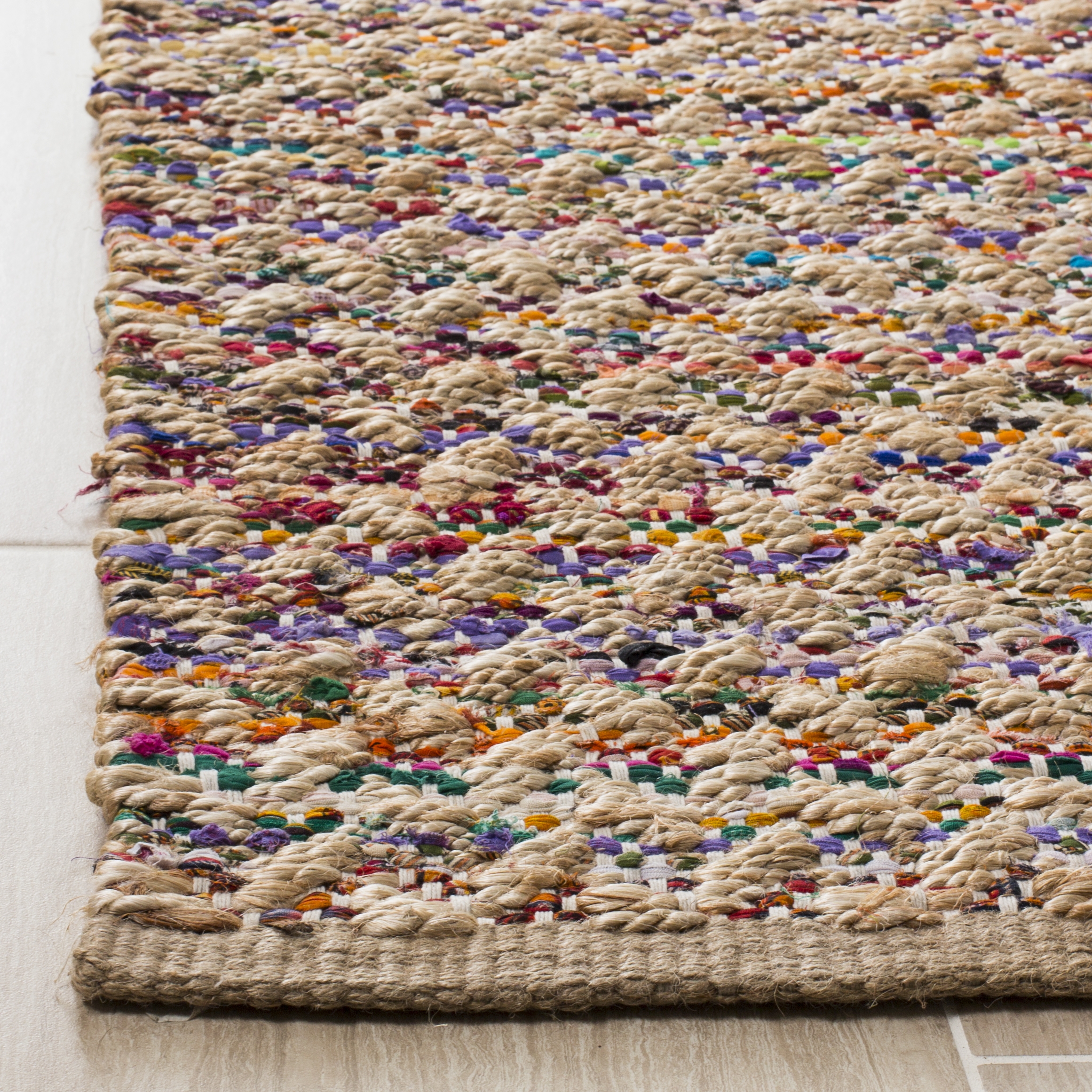 Arlo Home Hand Woven Area Rug, CAP305Q, Red/Natural,  8' X 10' - Image 1