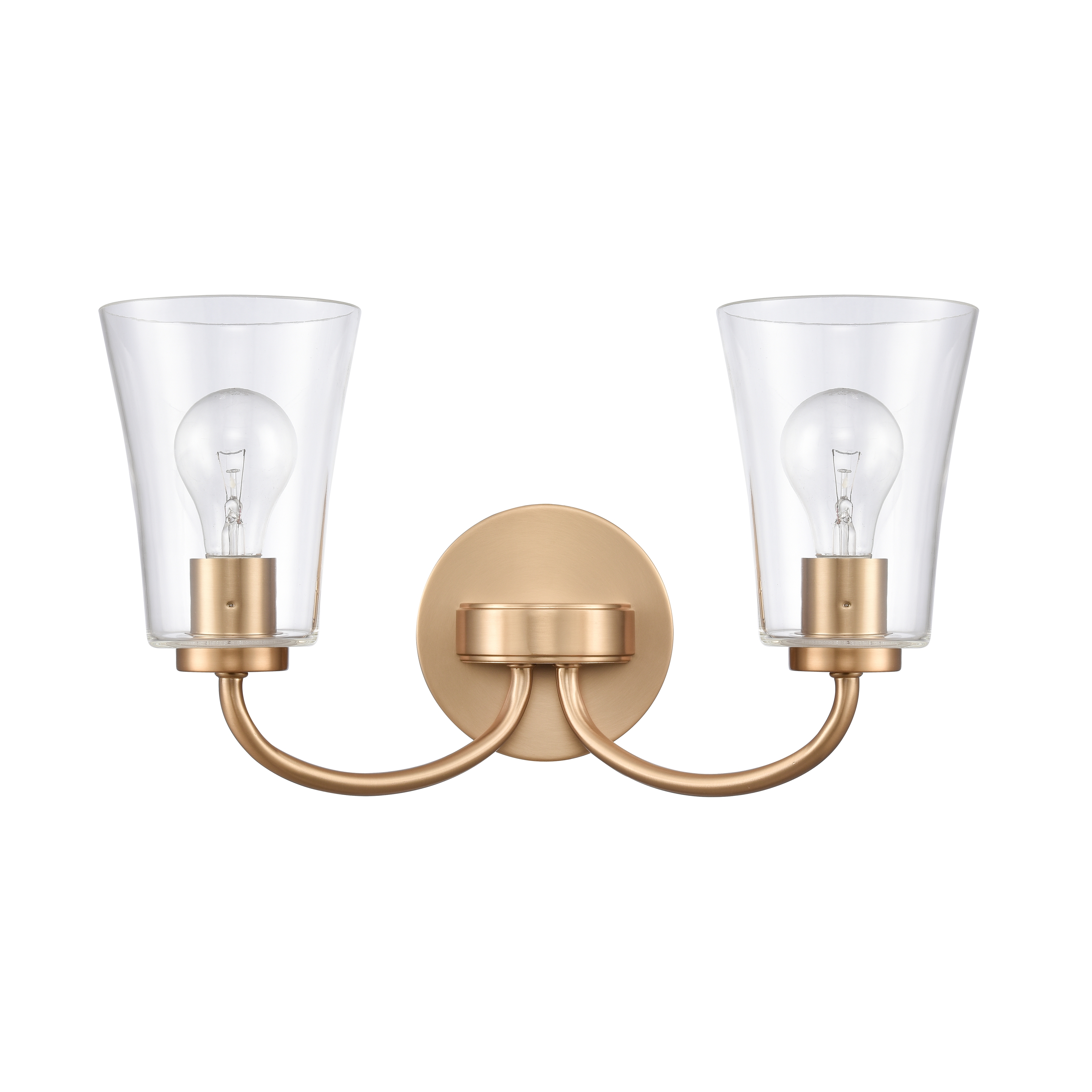 Emily 17'' Wide 2-Light Vanity Light - Brushed Gold - Image 1