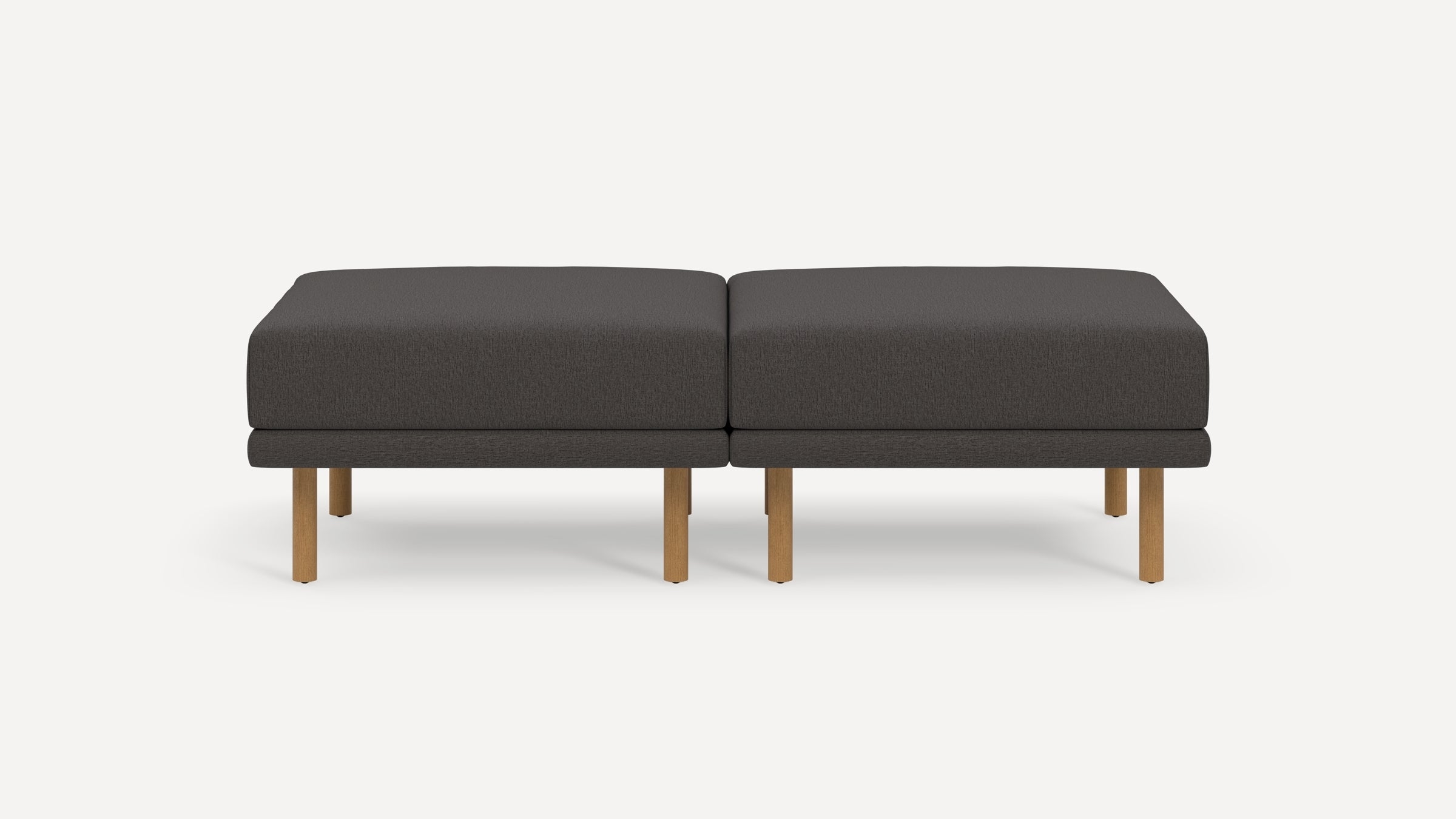 Range 2-Piece Bench - Stone Grey - Performance Flatweave / Walnut - Wood - Image 5