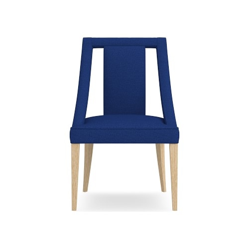 Sussex Side Chair, Standard, Perennials Performance Basketweave, Denim, Natural Leg - Image 0