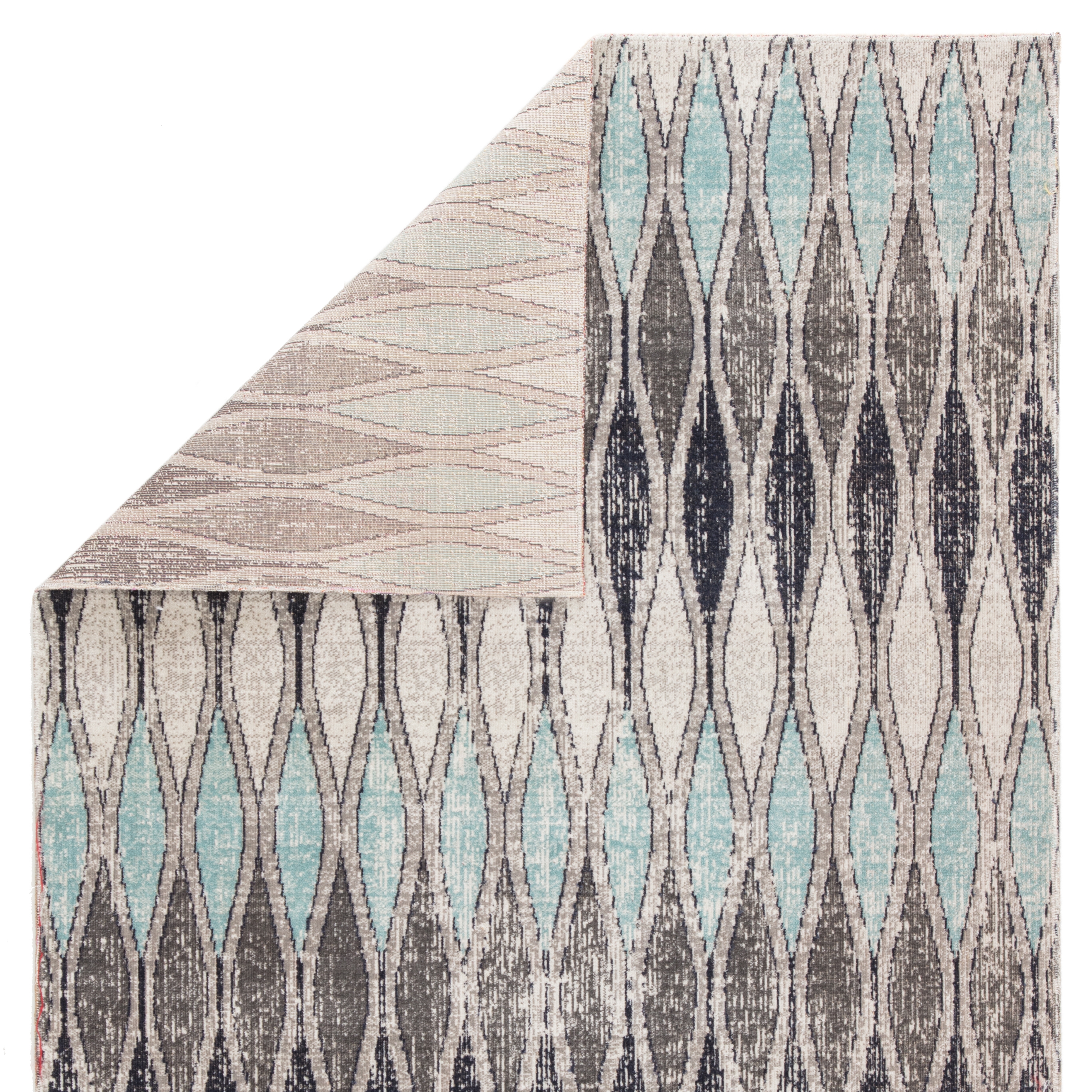 Norwich Indoor/ Outdoor Geometric Gray/ Blue Area Rug (2'X3') - Image 2