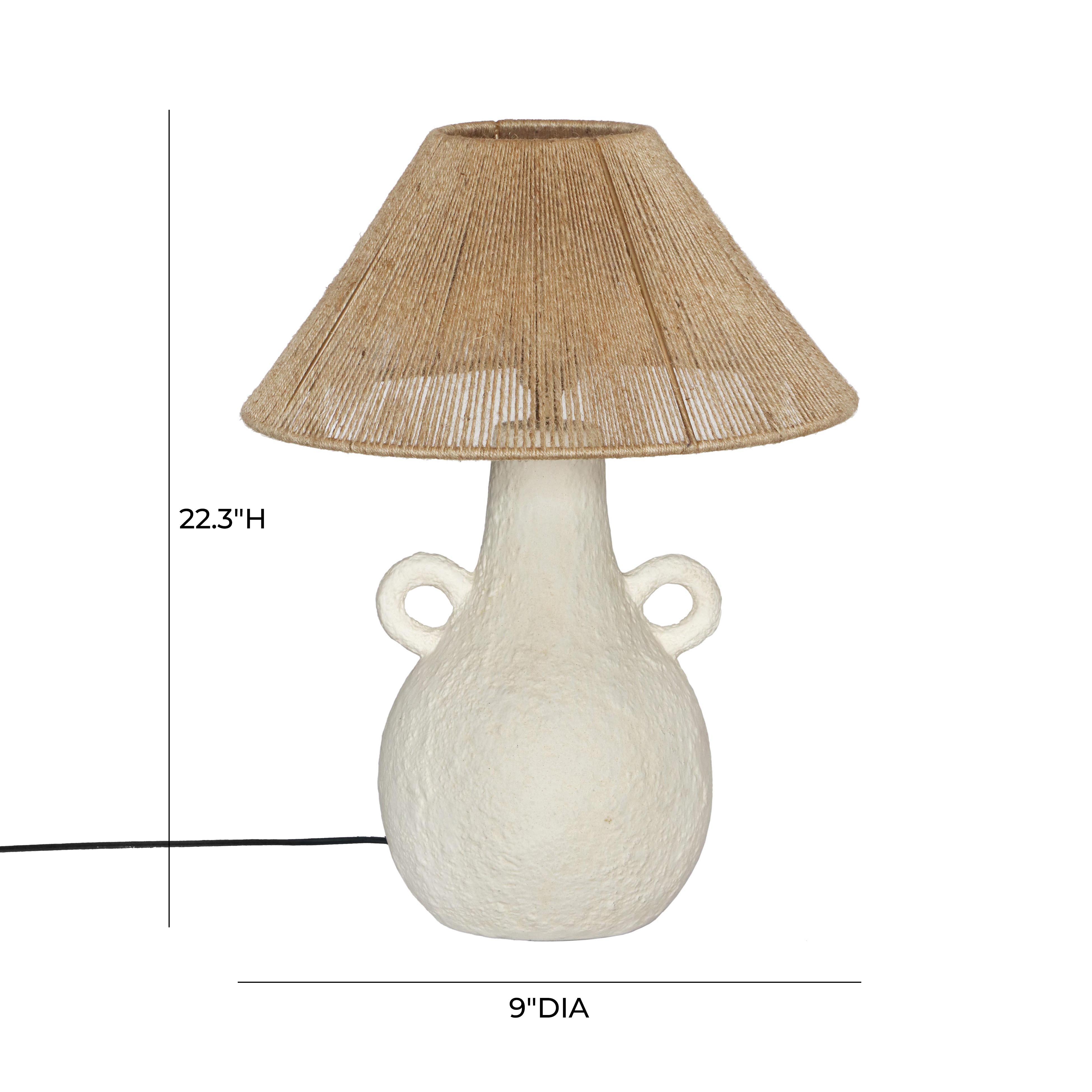 Lalit Natural & White Ceramic Table Lamp - Image 4