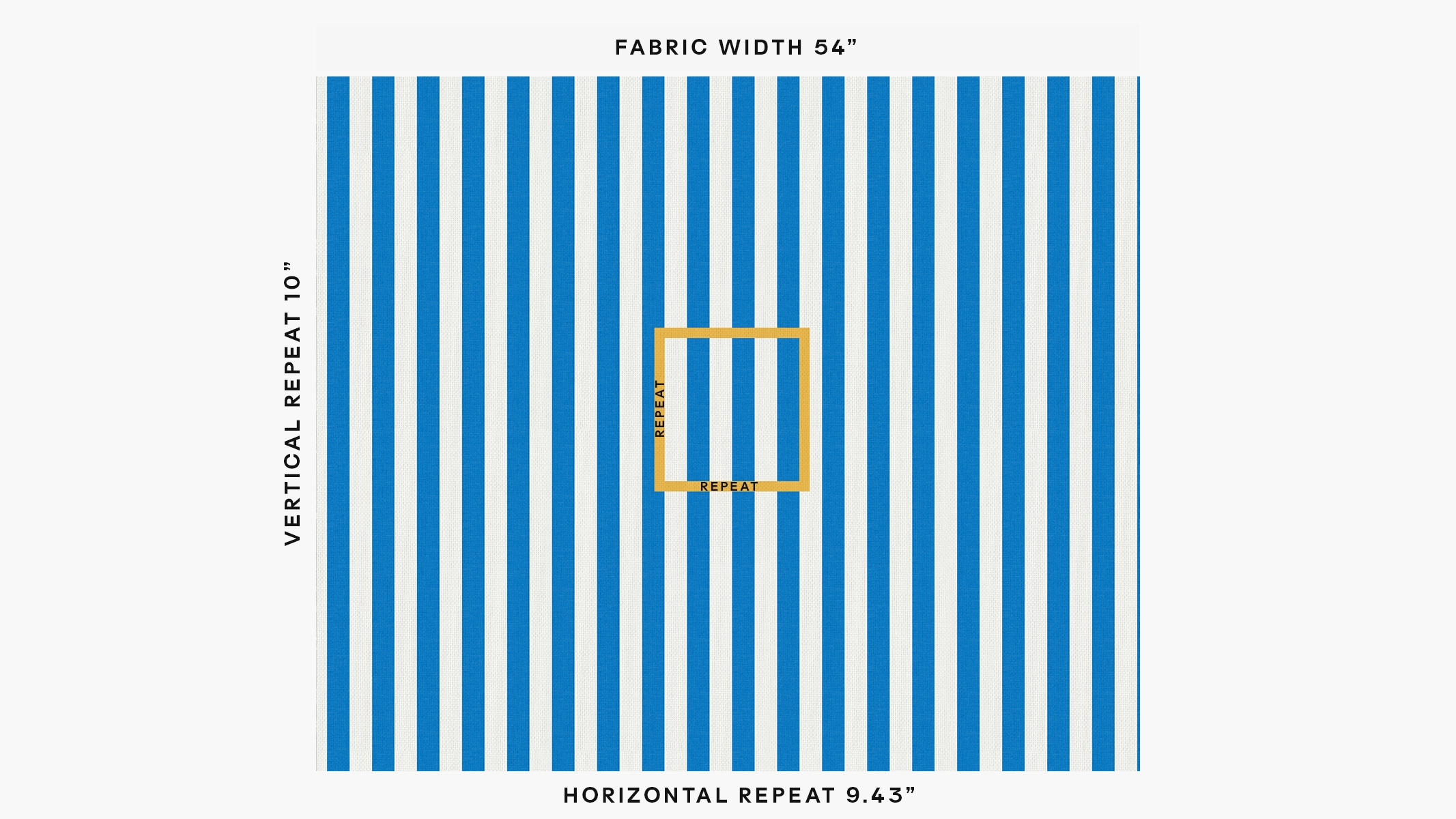 Printed Cotton Fabric By The Yard, Cerulean Cabana Stripe - Image 1