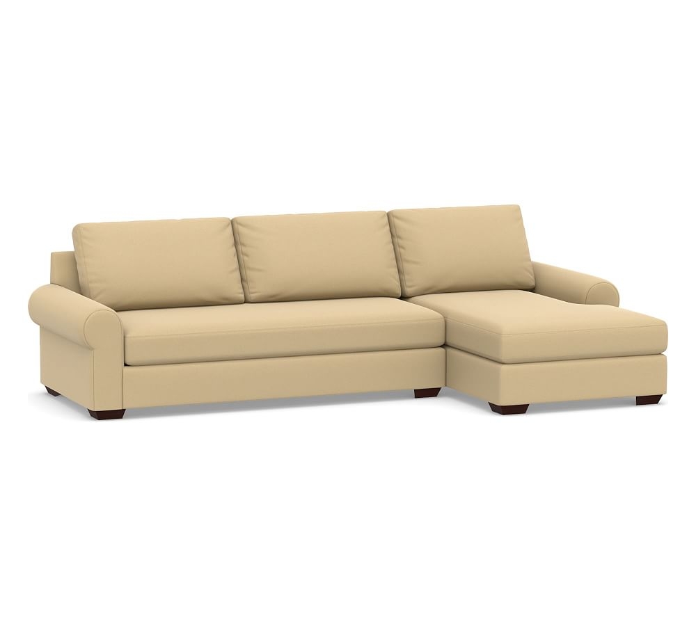 Big Sur Roll Arm Upholstered Left Arm Sofa with Chaise Sectional and Bench Cushion, Down Blend Wrapped Cushions, Performance Everydaysuede(TM) Oat - Image 0