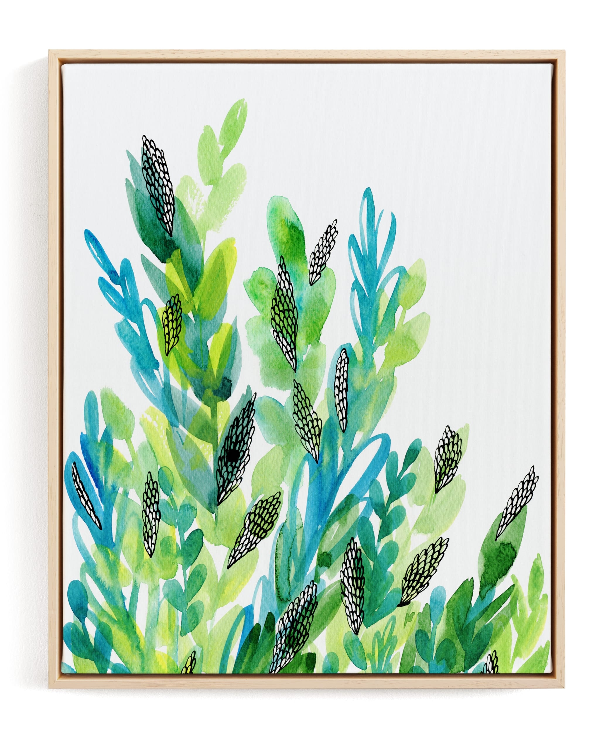 Green Floral Art Print - Image 0