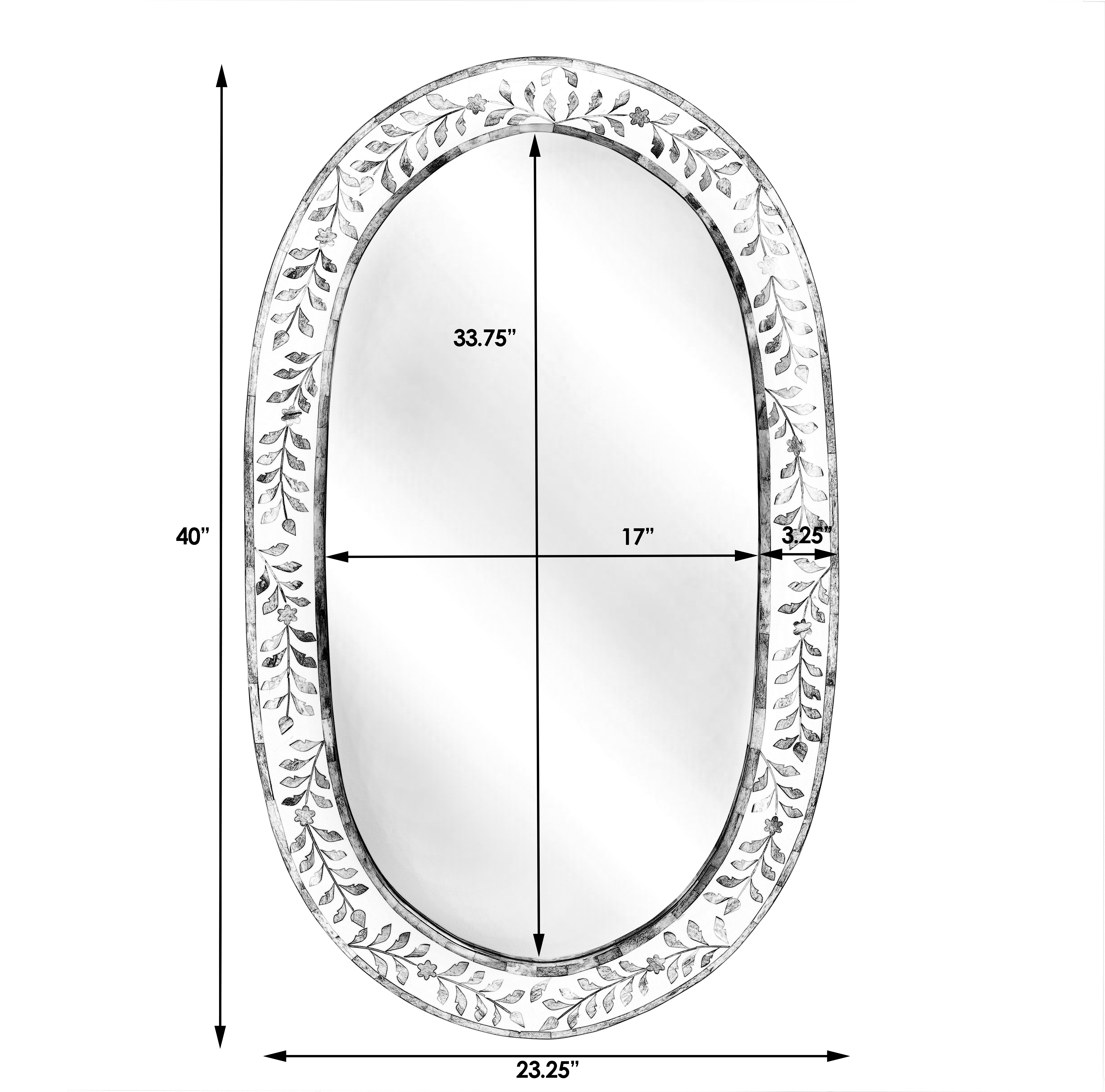 Trubadur Blue and White Bone Wall Mirror - Image 1