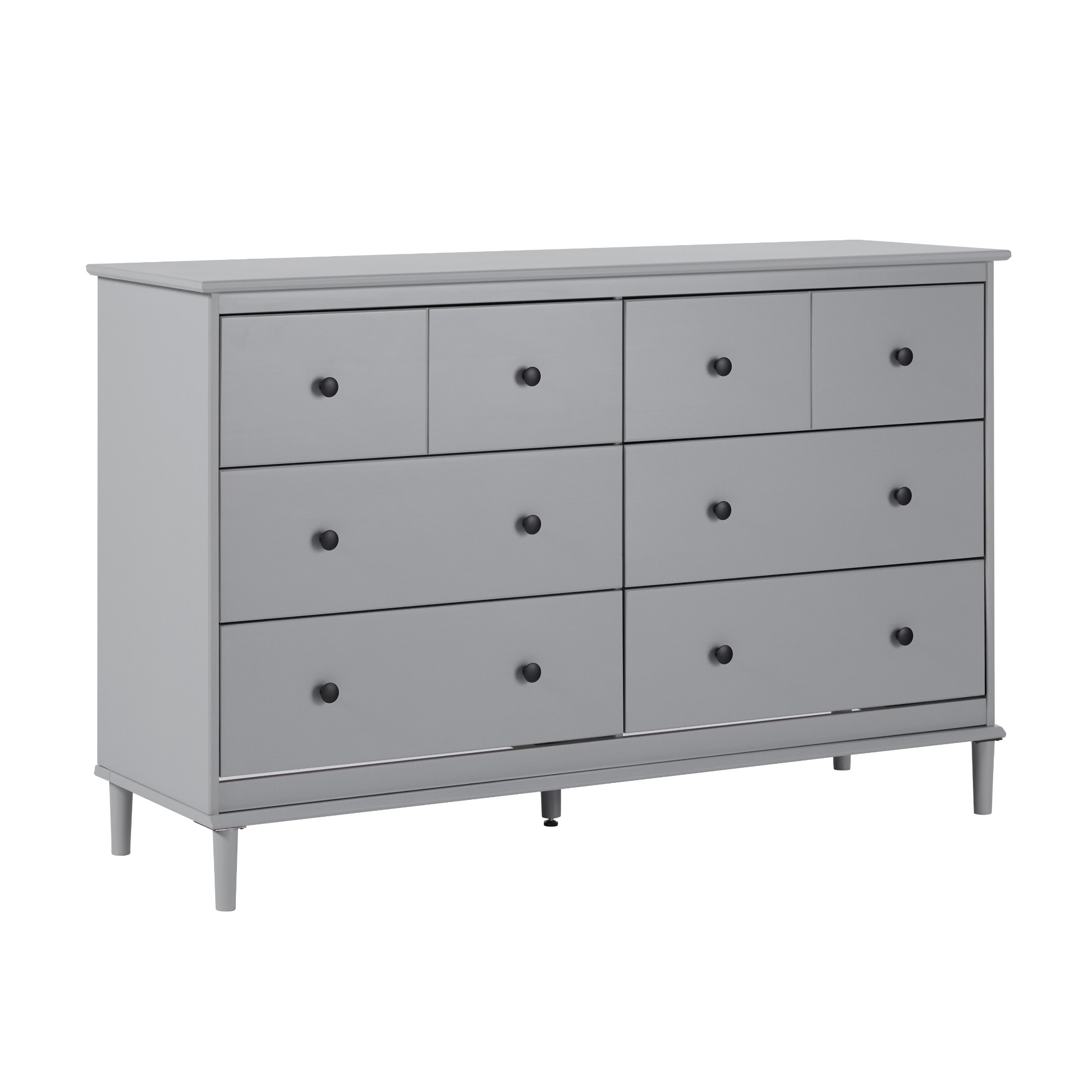 Classic 6-Drawer Solid Wood Dresser - Grey - Image 0