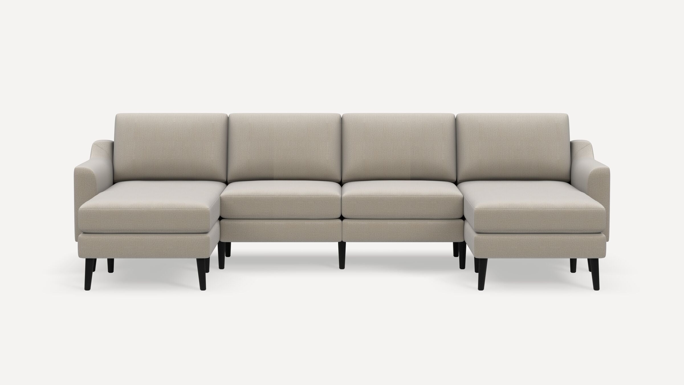 Nomad Double Chaise Sectional - Georgia Clay - Performance Chenille / Ebony - Wood / Slope - Image 0