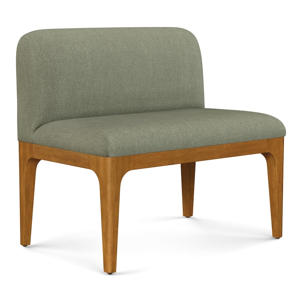Rosin 34" Armless Banquette - Smoked Oak and Welsh Green - Image 0