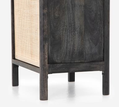 Dolores 20" Cane Nightstand, Right Door, Black/Natural - Image 2