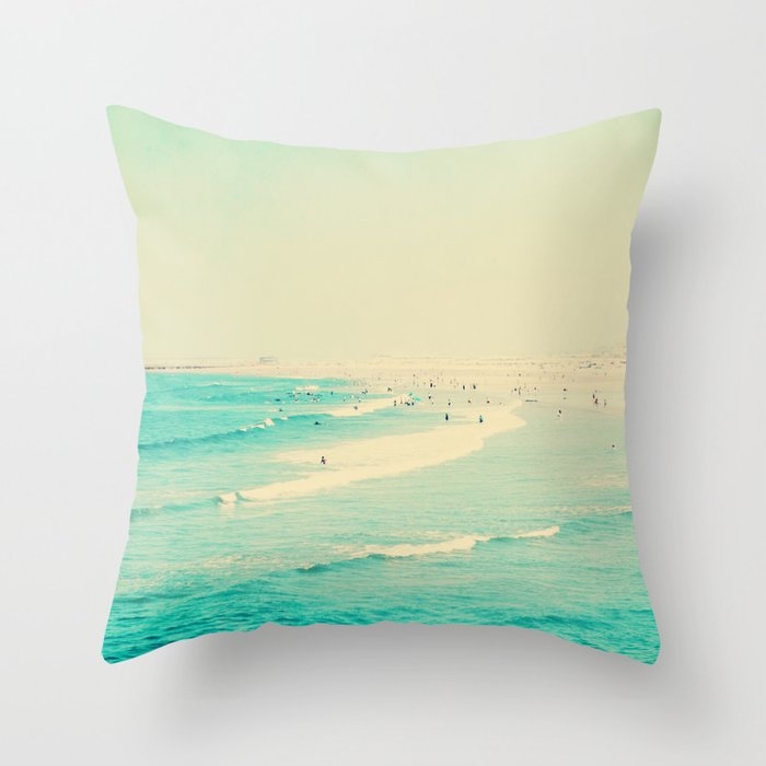 Beach Sunday Ii Couch Throw Pillow by Ingrid Beddoes Photography - Cover (20" x 20") with pillow insert - Outdoor Pillow - Image 0