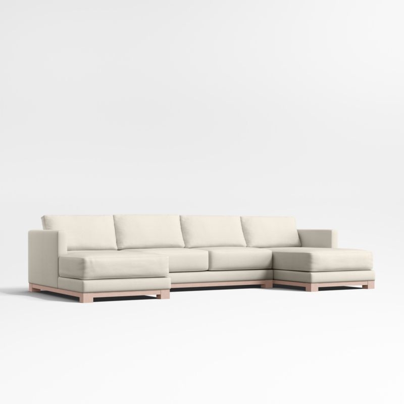 Gather Wood Base 3-Piece U-Shaped Sectional Sofa - Image 1