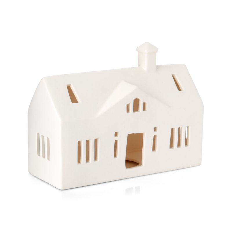 White Ceramic Houses, Set of 5 - Image 5