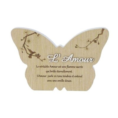 L'amour Butterfly Shaped Block Sign - Image 0