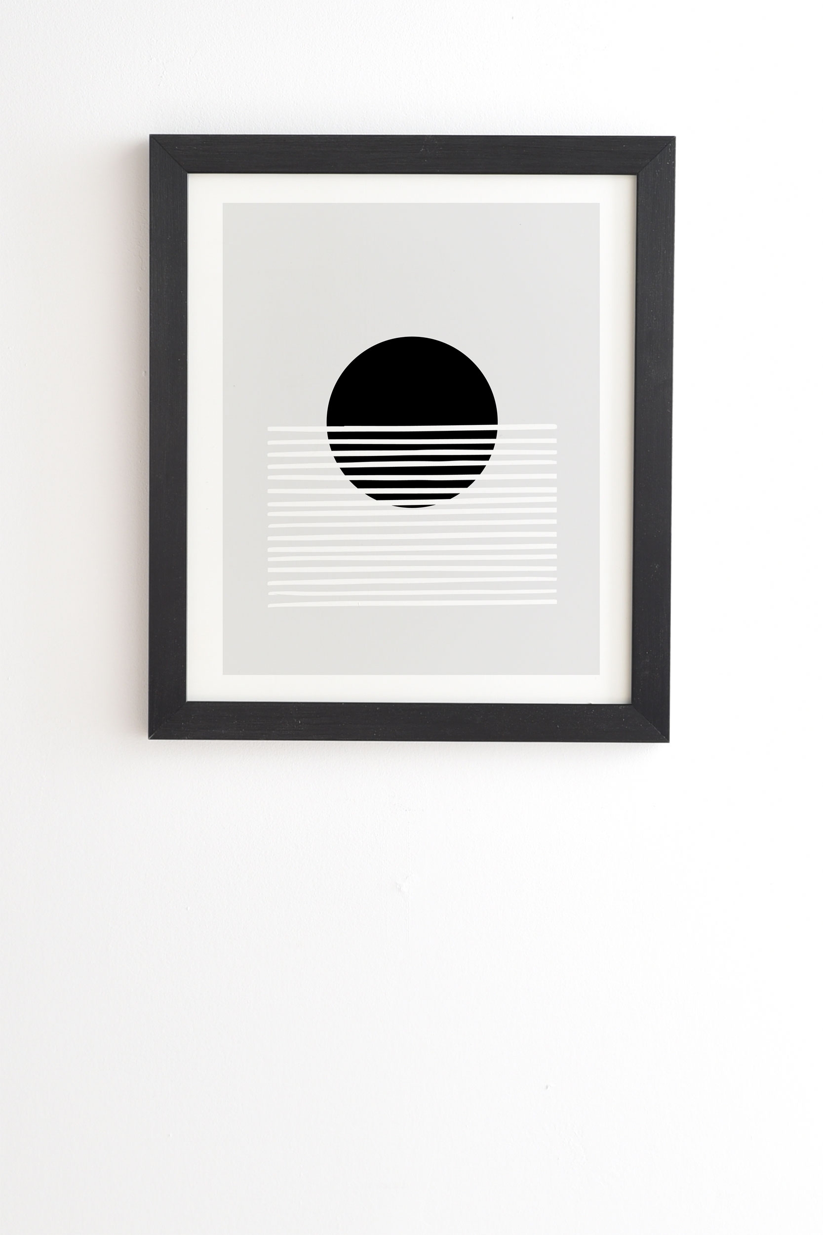 Sunset Monochrome by Mambo Art Studio - Framed Wall Art Basic Black 12" x 12" - Image 0