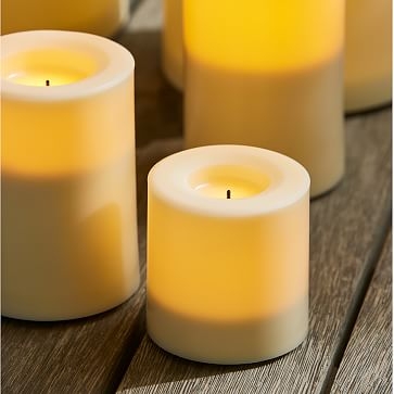 Outdoor Flicker Flameless Remote Pillar Candle, Set of 5 - Image 3