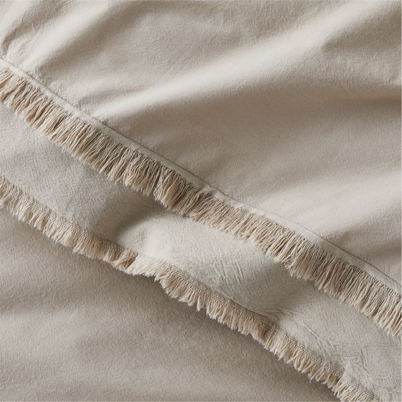 Favorite Washed Organic Cotton Sand Beige Eyelash King Duvet Cover - Image 5