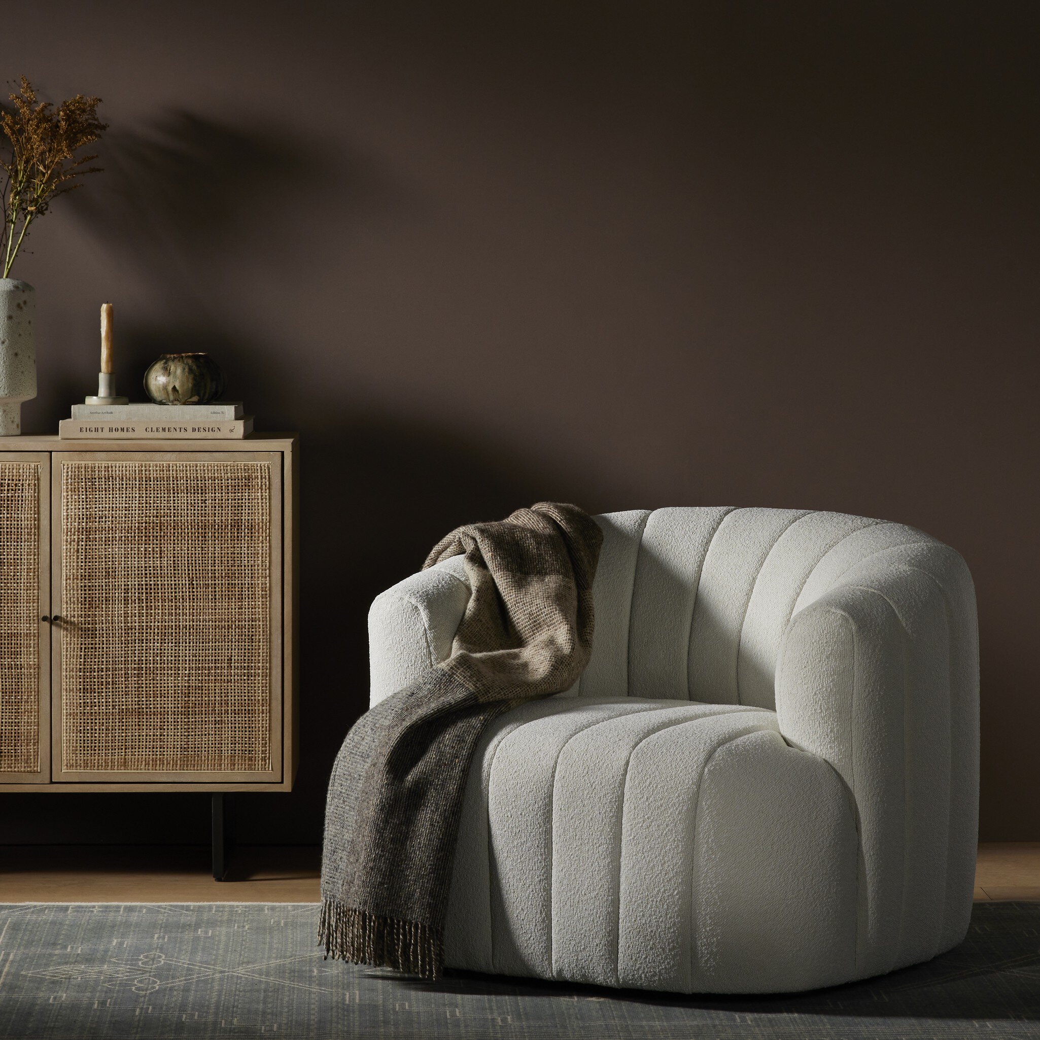 Elliana Swivel Chair - FIQA Boucle Natural - Image 9