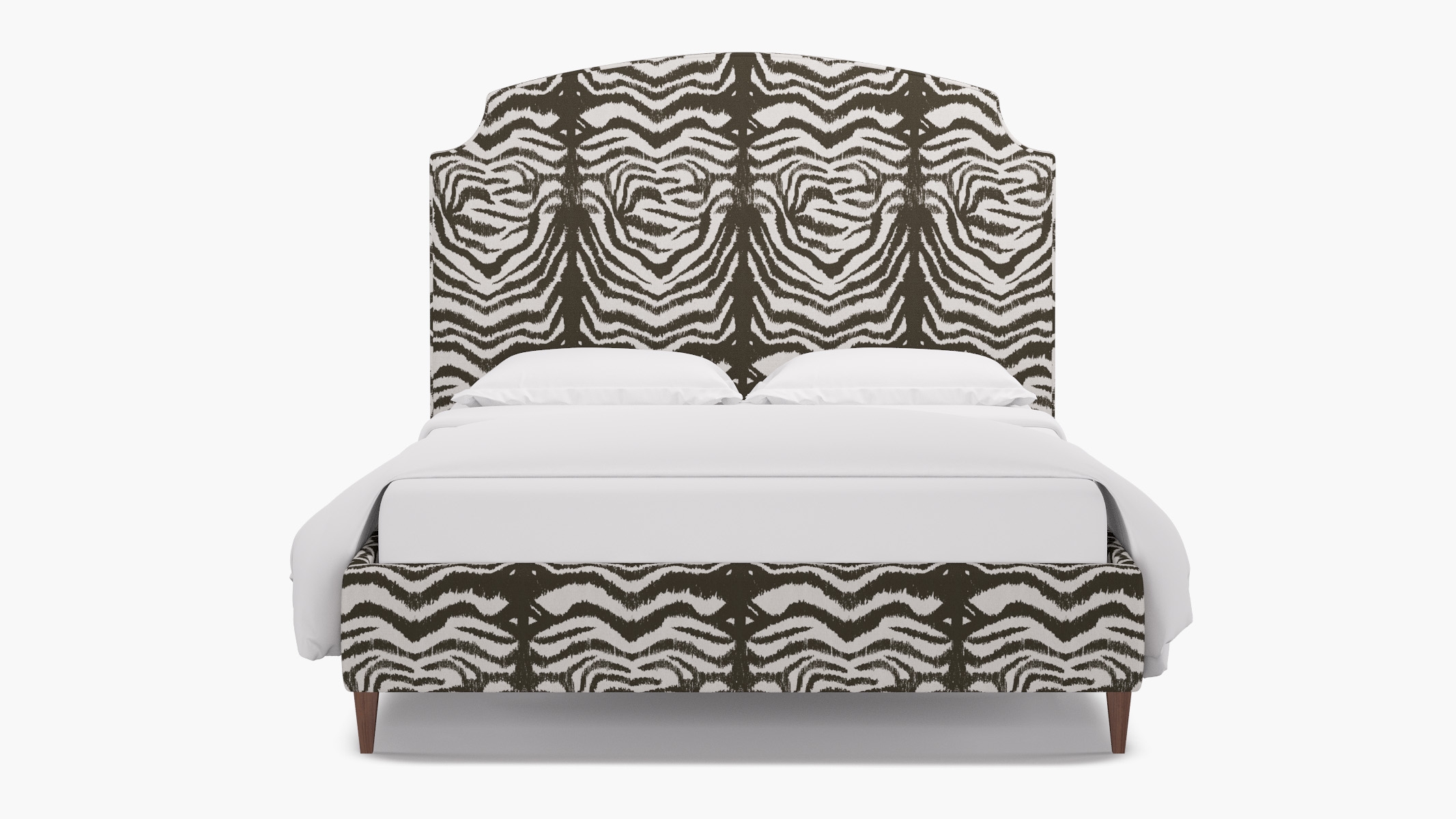 Cove Bed, Zebra, Walnut Square Tapered Leg, King - Image 0